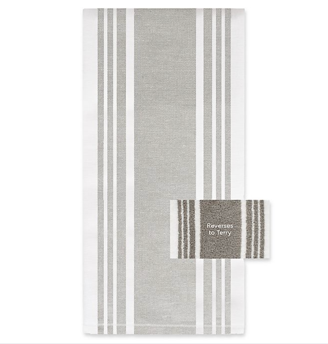 All-Clad Striped Dual Kitchen Towel – Titanium