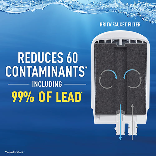 Brita On Tap Complete Water Faucet Filtration System with Light Indicator - White