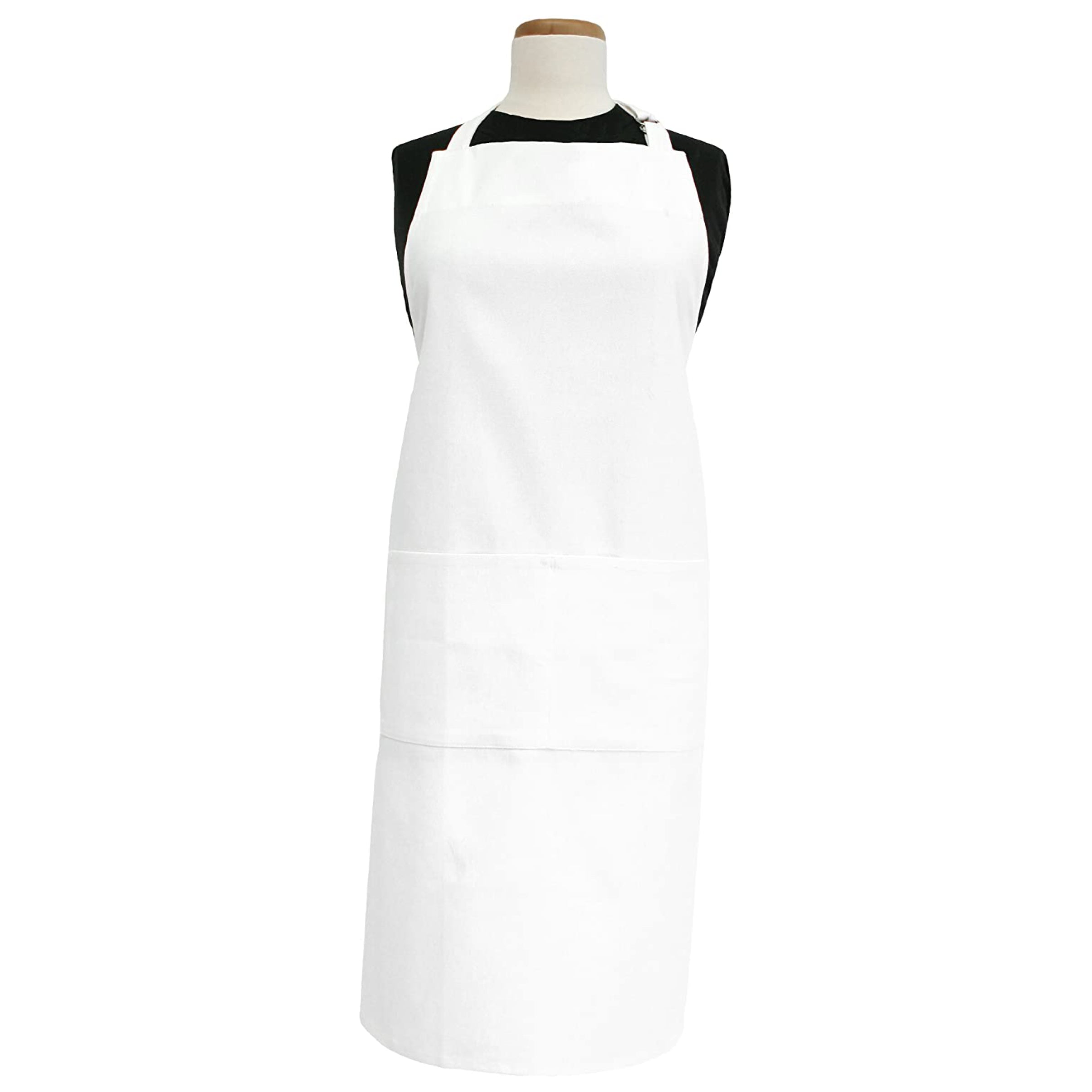 Ritz Royale Collection Bib Apron with Pockets – White