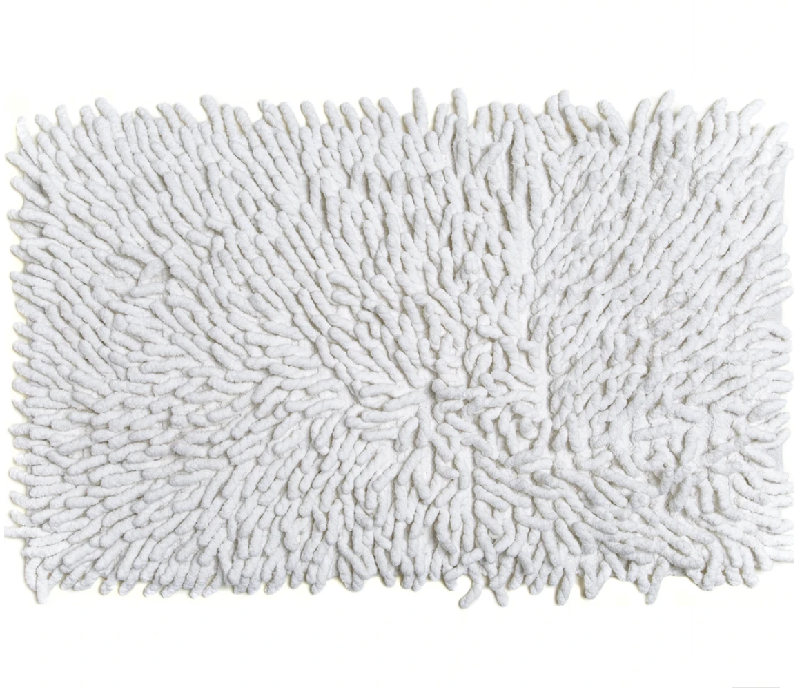 Kassatex Cotton Chenille Bath Rug – White