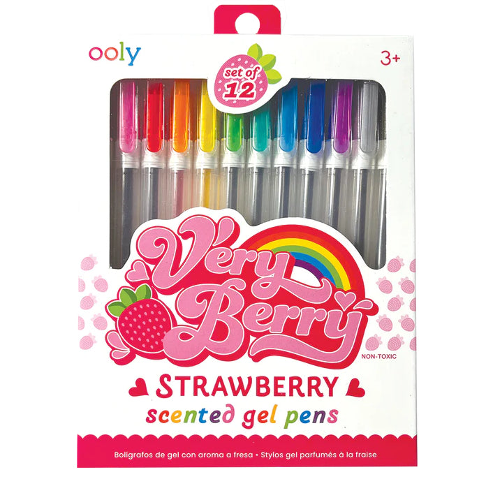 Very Berry Strawberry Scented Gel Pens - Set of 12