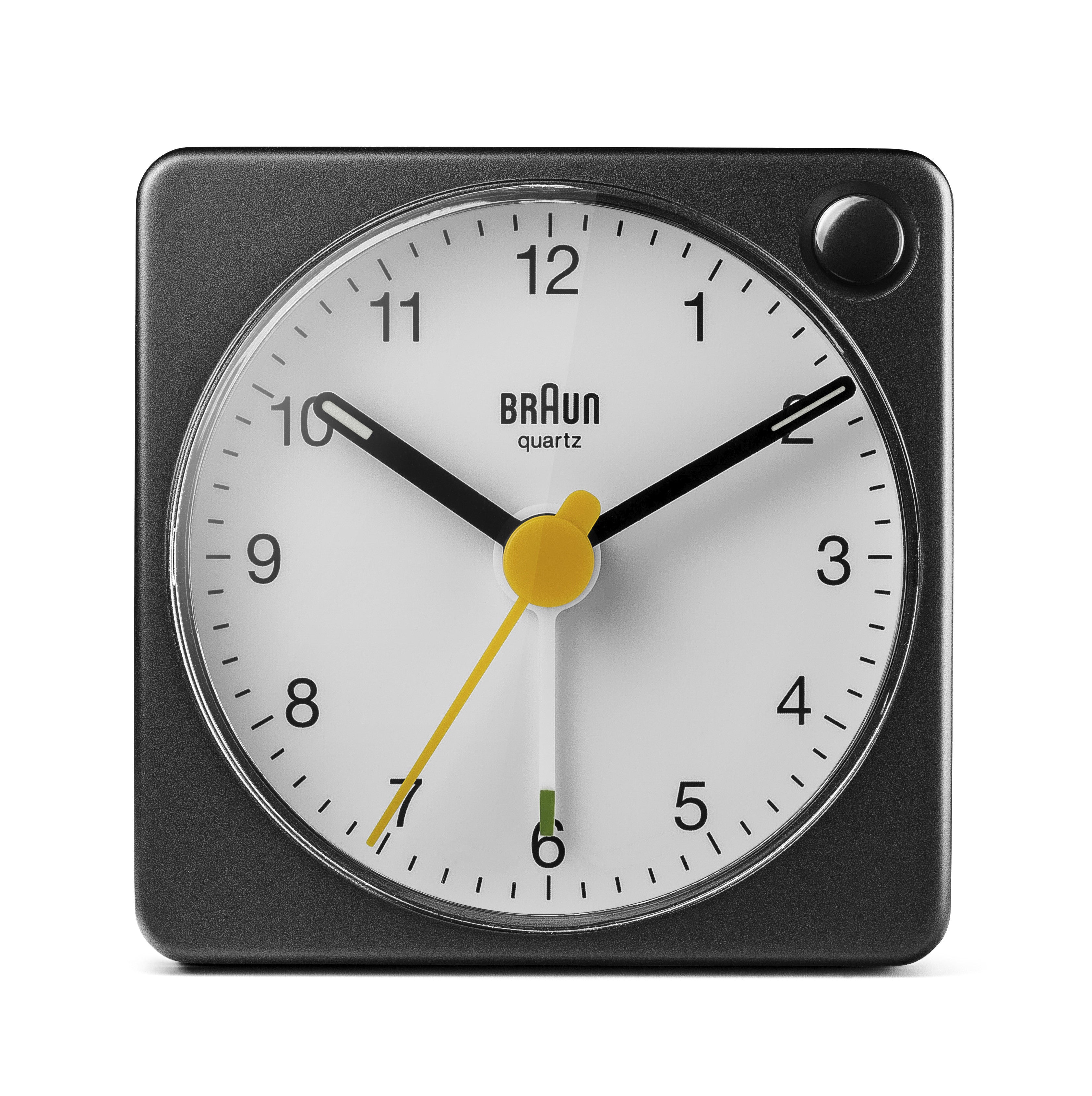 Braun Classic Travel Analogue Alarm Clock – Black/White