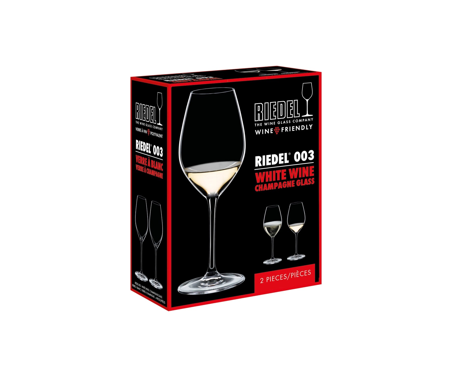 Riedel Wine Friendly Crystal White Wine & Champagne Glasses – Set of 2 – 15.5oz.