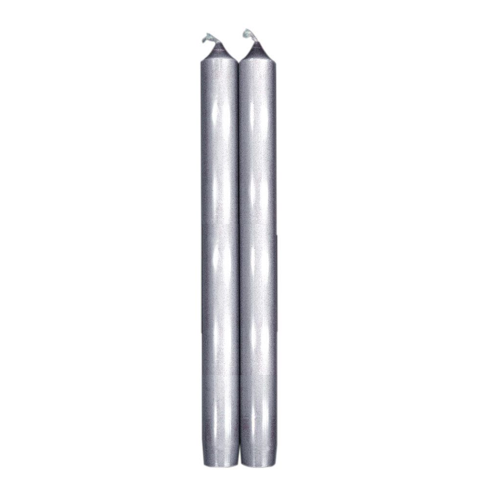 Caspari Tapered Candles in Silver – 10inch – 2pk