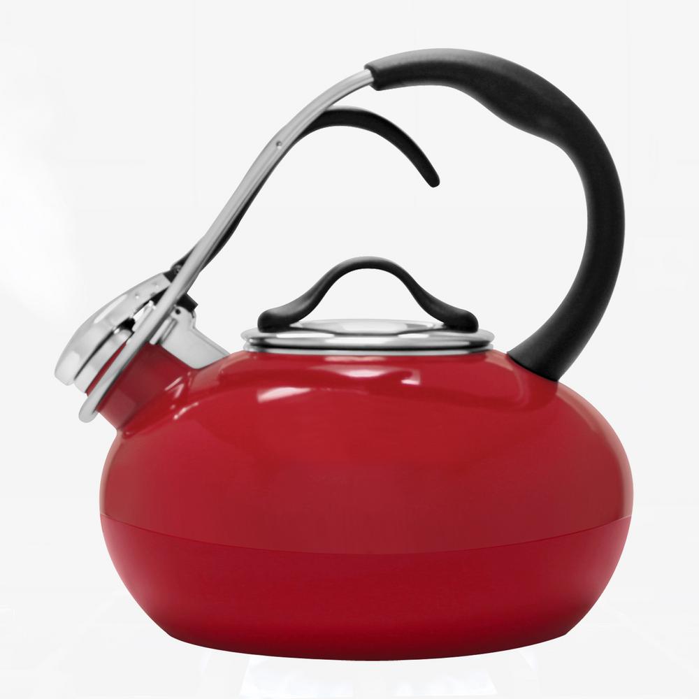 Chantal Classic Loop Whistling Tea Kettle, Enamel-on-Steel 1.8 Qt. - Chili Red