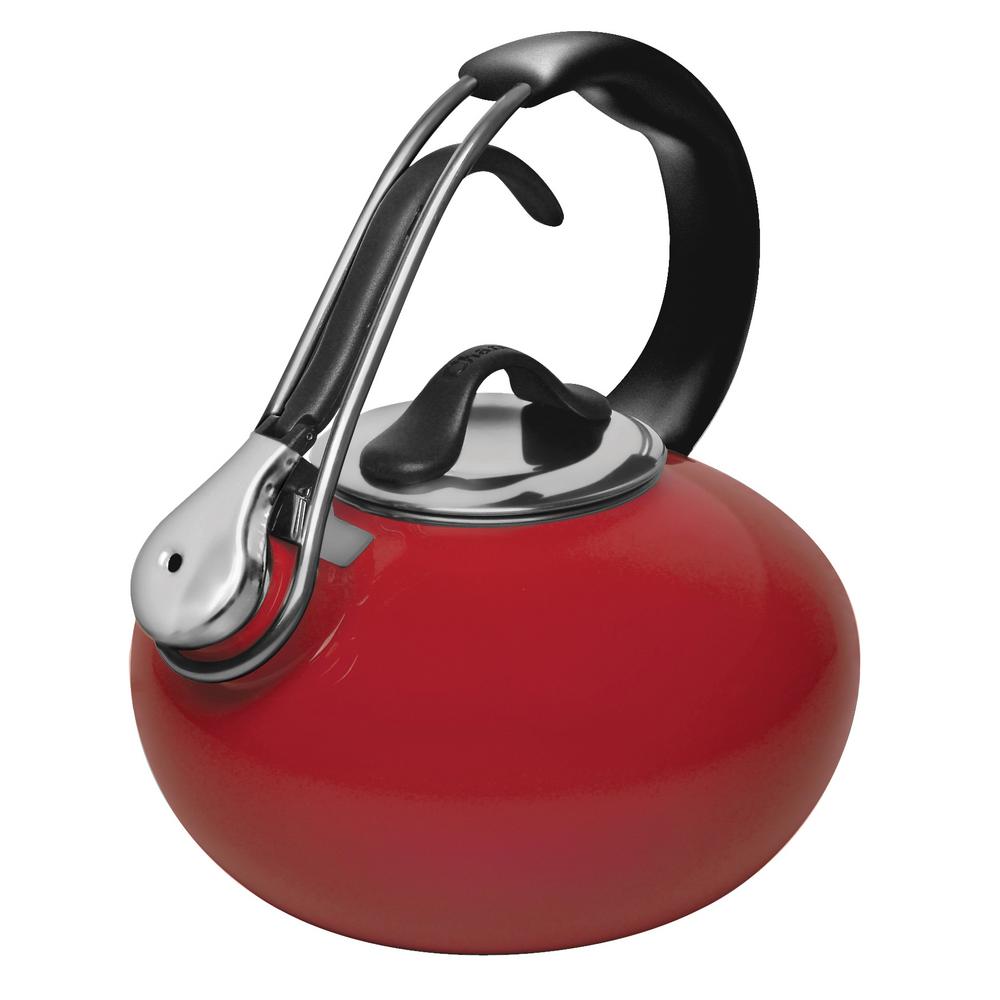 Chantal Classic Loop Whistling Tea Kettle, Enamel-on-Steel 1.8 Qt. - Chili Red