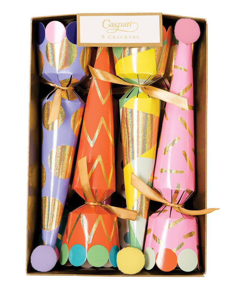 Caspari Party Hats Cone Celebration Crackers – 8 Pack
