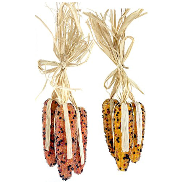 Fall Decor Beaded Corn Bundle with Husks 12" H – Assorted
