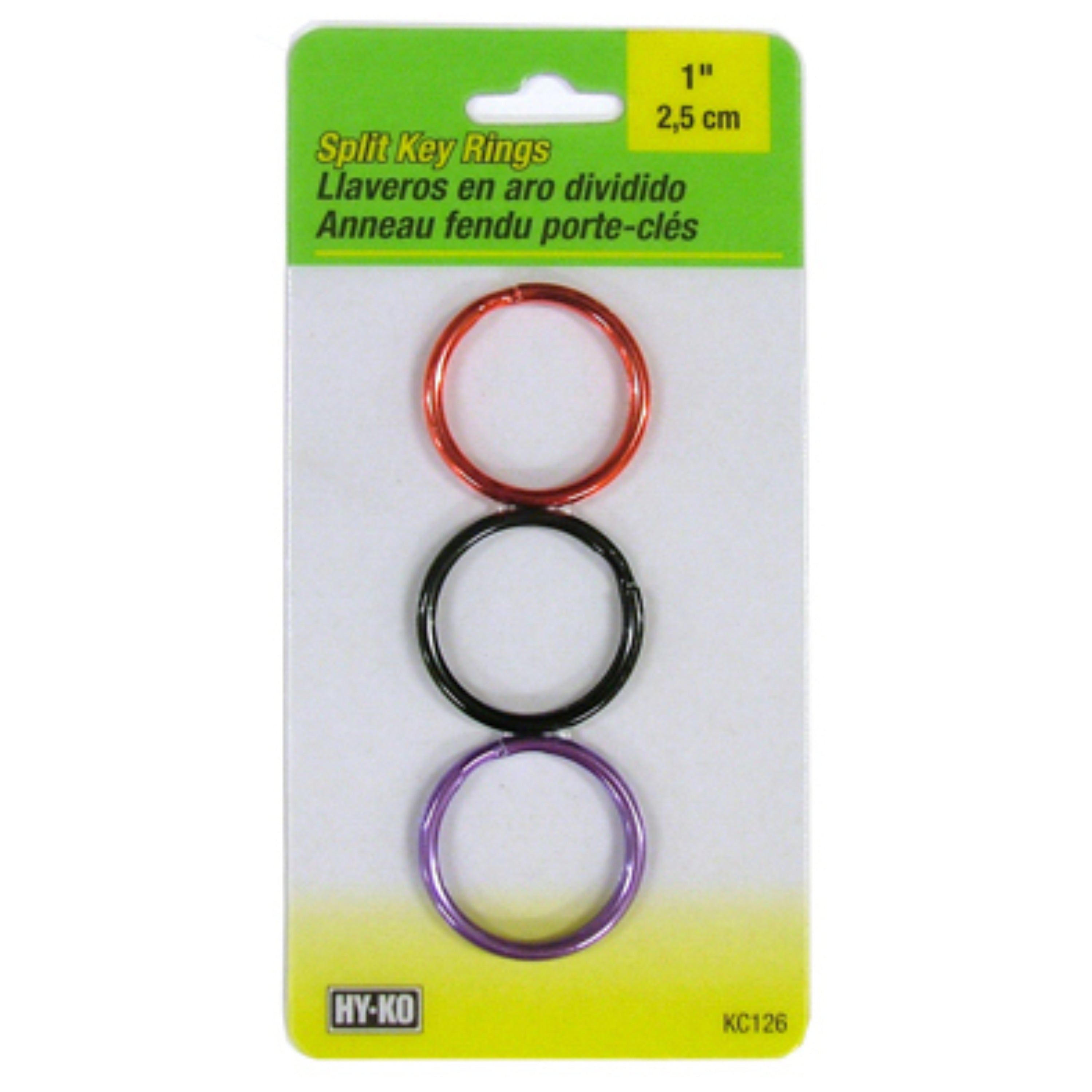 Set of 3 MultiColor Split Keyrings