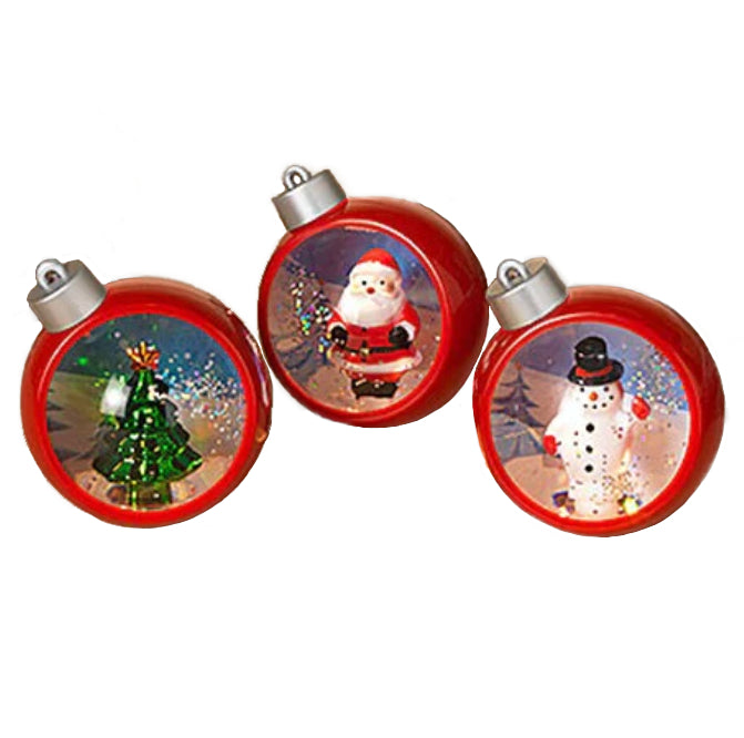 Battery Operated 3" Lighted Glitter Water Globe – Assorted – Sold Individually