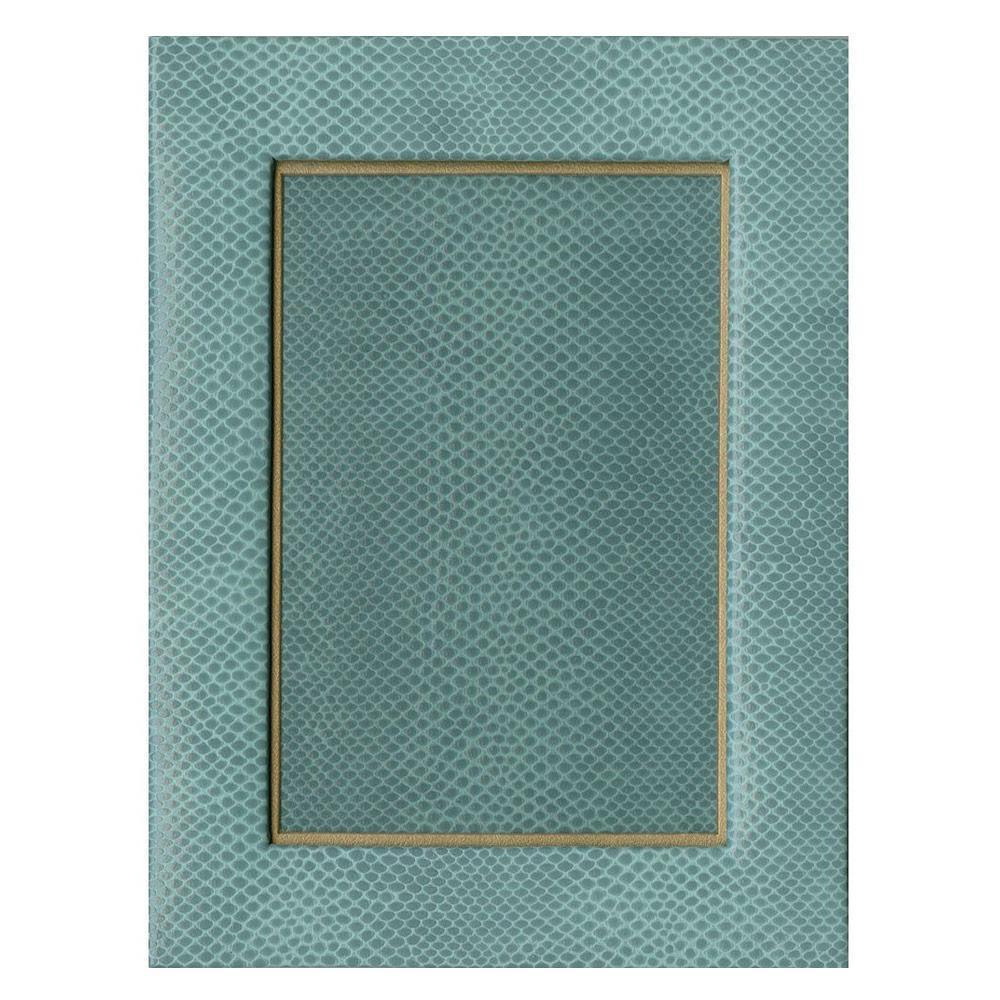 Caspari Snakeskin Photo Frame – Mist – 4" x 6"