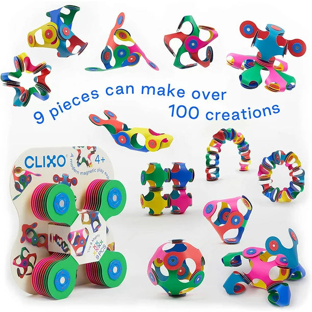 Clixo Tiny And Mighty Magnet Travel Toy – 9pc