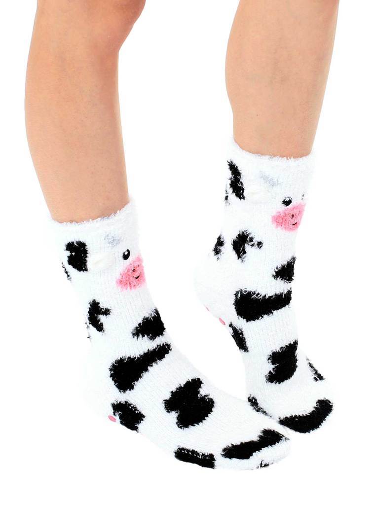 Living Royal Fuzzy Crew Sock – Cow
