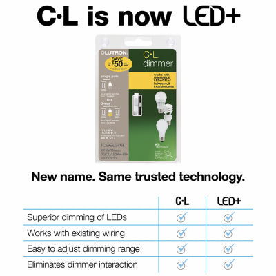 Lutron Toggler 3-Way Toggle LED Dimmer – 150-Watt – White