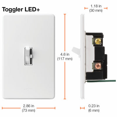 Lutron Toggler 3-Way Toggle LED Dimmer – 150-Watt – White