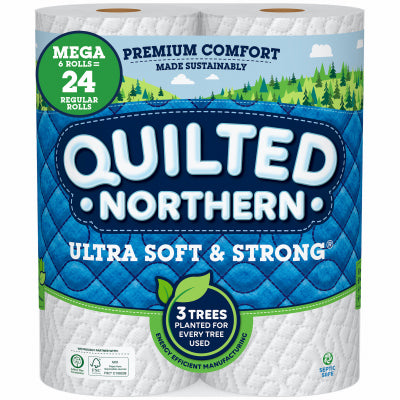 Quilted Northern Ultra Soft & Strong Bathroom Tissue – 6 Mega Rolls