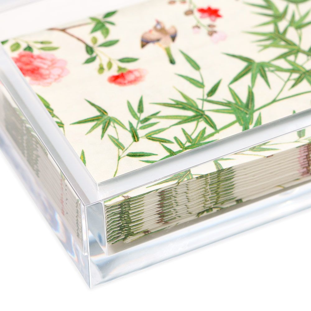 Caspari Acrylic Guest Towel Napkin Holder in Clear