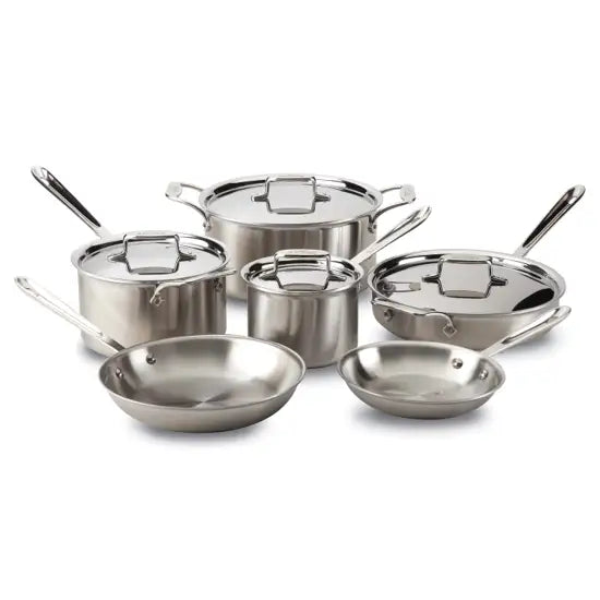 All-Clad D5 Brushed Stainless 10-Piece Set – S. Feldman Housewares