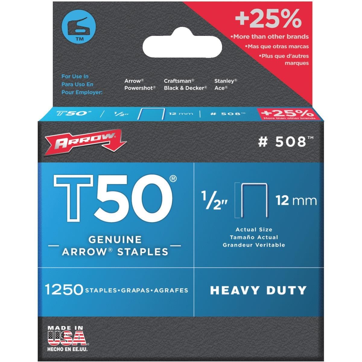Arrow T50 Staples – 1/2" 12mm