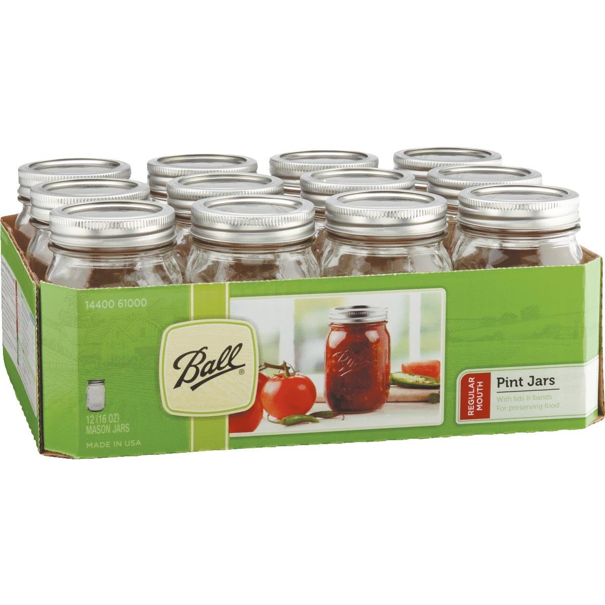 Ball 32oz 12pk Glass Regular Mouth Mason Jar with Lid and Band