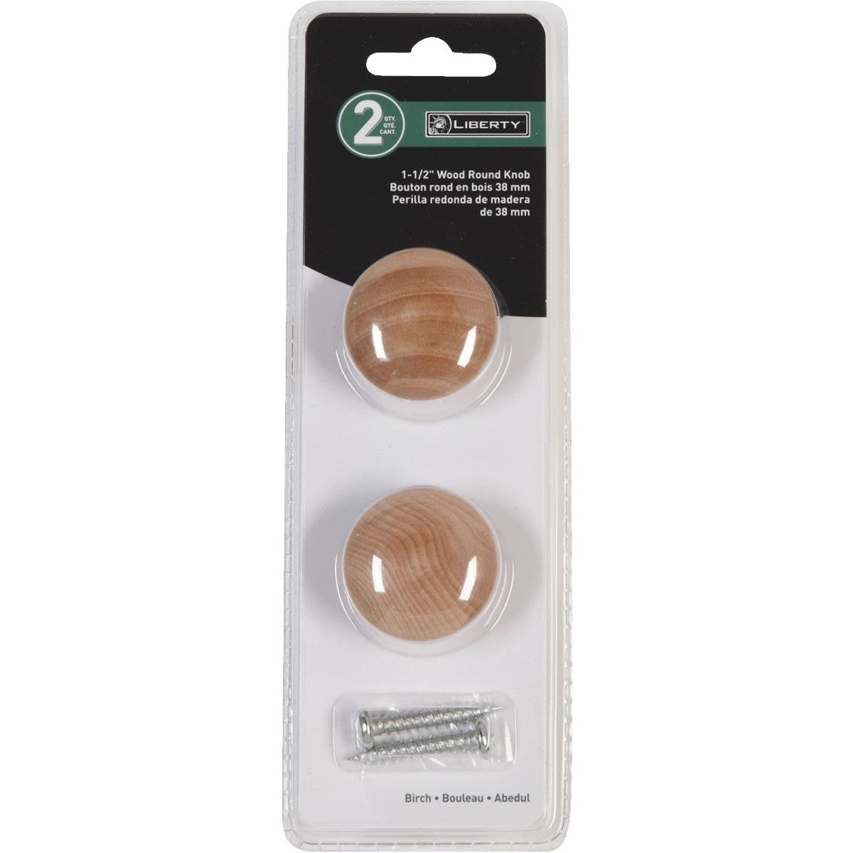 Light Wood Finish Knobs – Set of 2