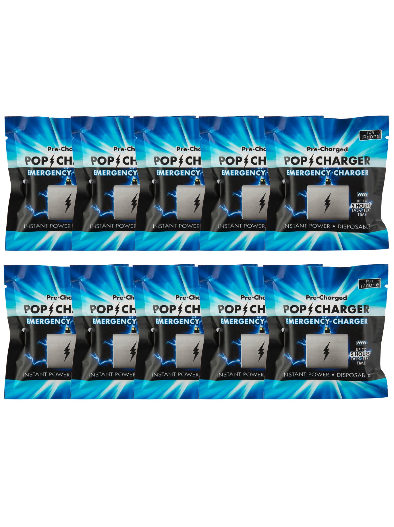 Disposable Battery Backup Pop Charger – iPhone Pack of 10