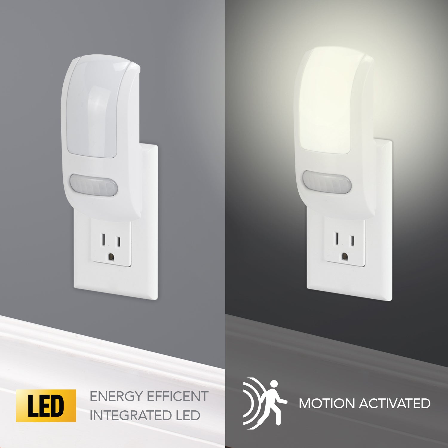 LED Motion Sensor Slim Night Light – White