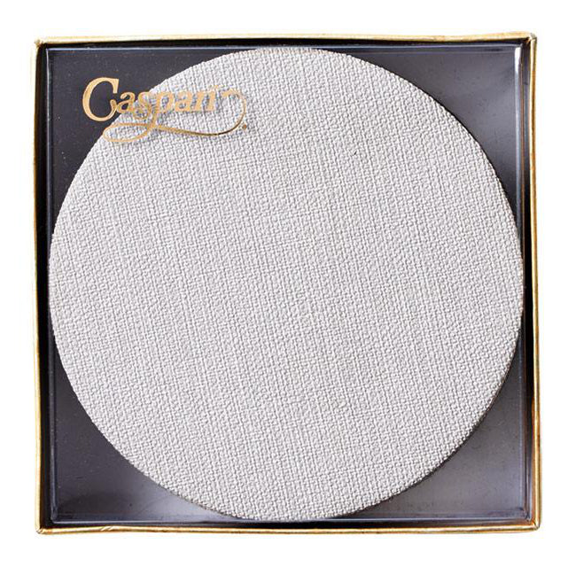 Caspari Canvas Felt-Backed Coasters – Linen - Set of 8