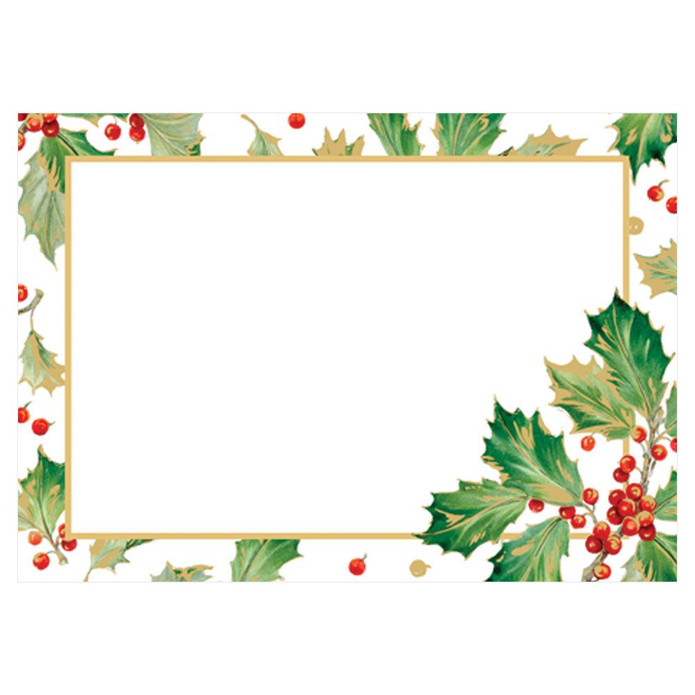 Caspari Gilded Holly Self-Adhesive Labels - 12pk