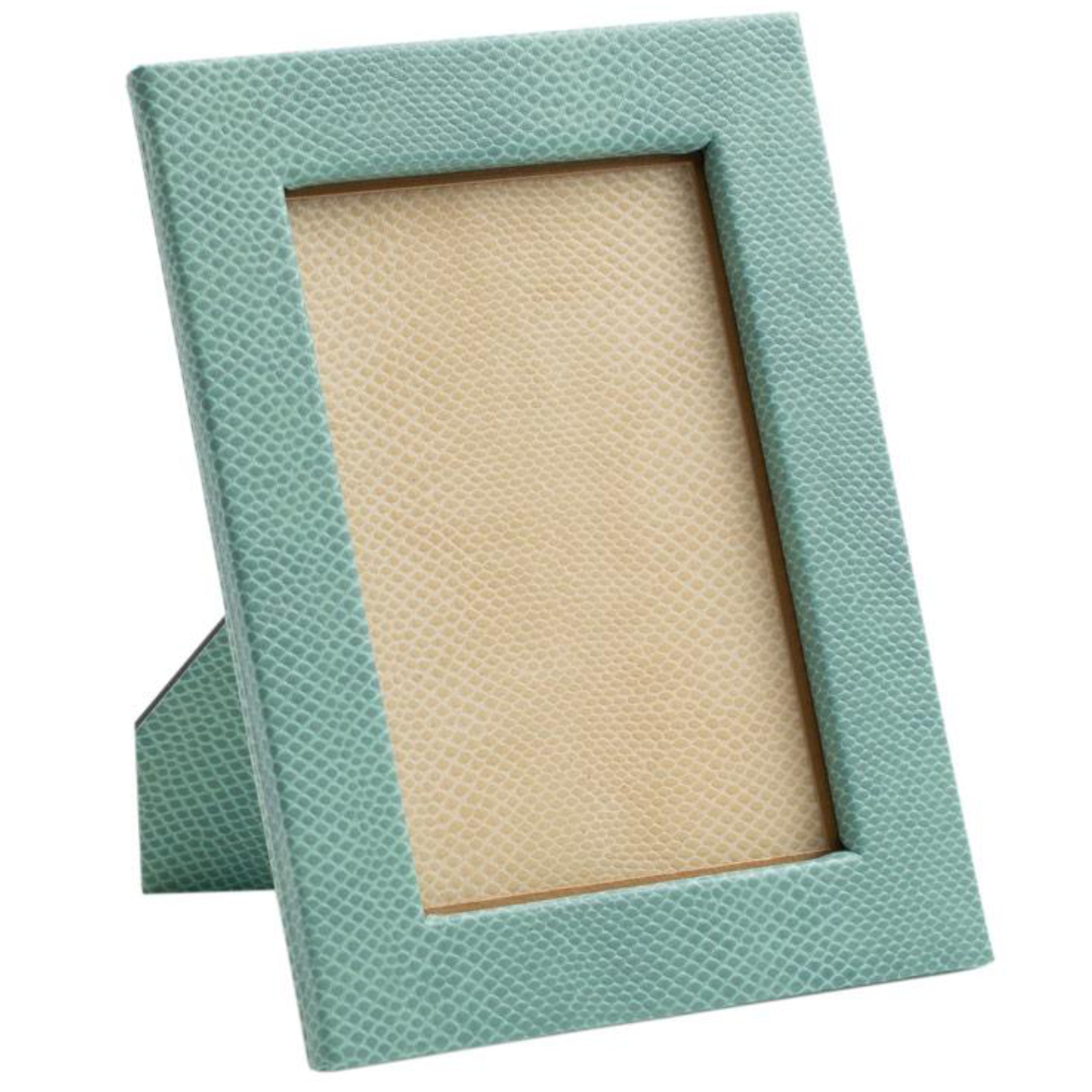 Caspari Snakeskin Photo Frame – Mist – 4" x 6"