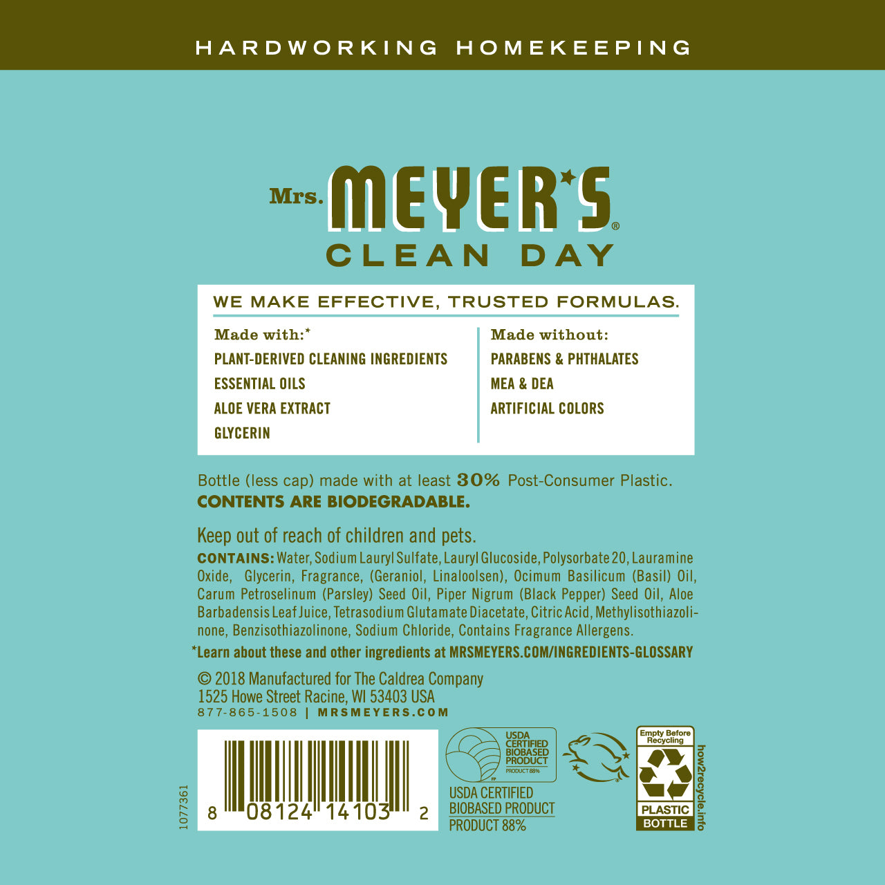 Mrs. Meyer's Basil Dish Soap – 16oz