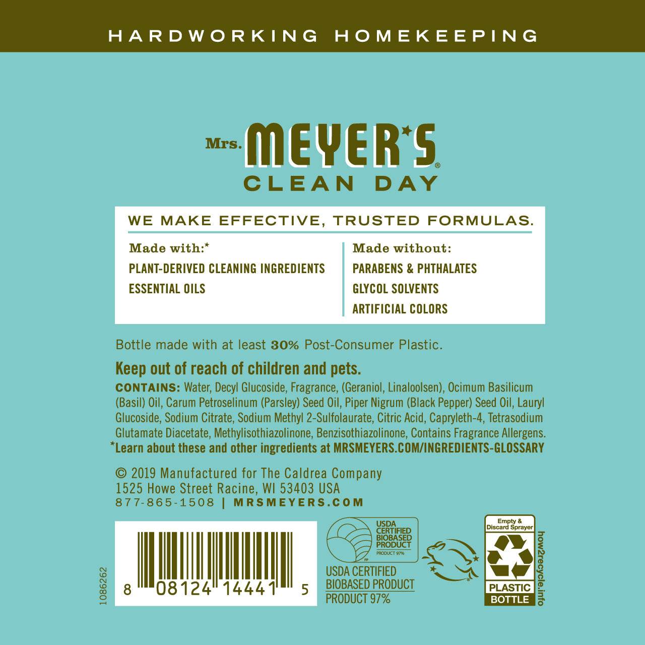 Mrs. Meyer's Basil Multi-Surface Everyday Cleaner Spray – 16oz