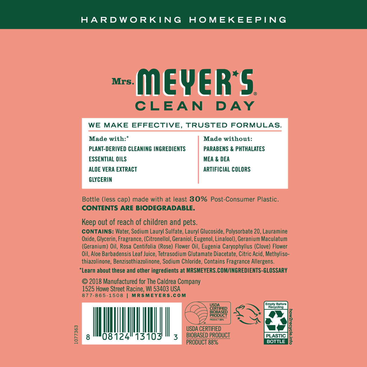 Mrs. Meyer's Geranium Dish Soap – 16oz