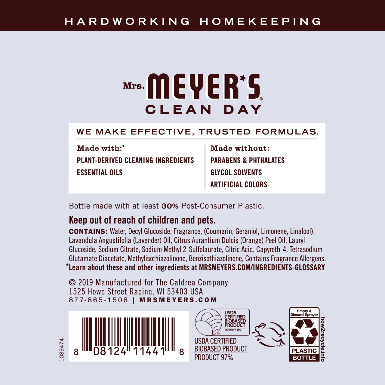 Mrs. Meyer's Lavender Multi-Surface Everyday Cleaner Spray – 16oz