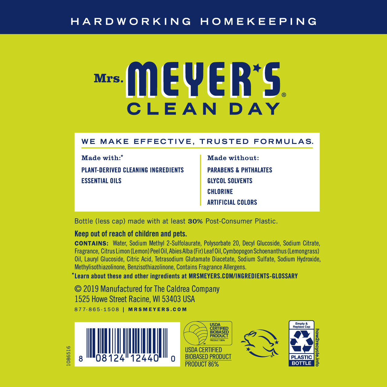 Mrs. Meyer's Lemon Verbena Multi-Surface Concentrate – 32oz