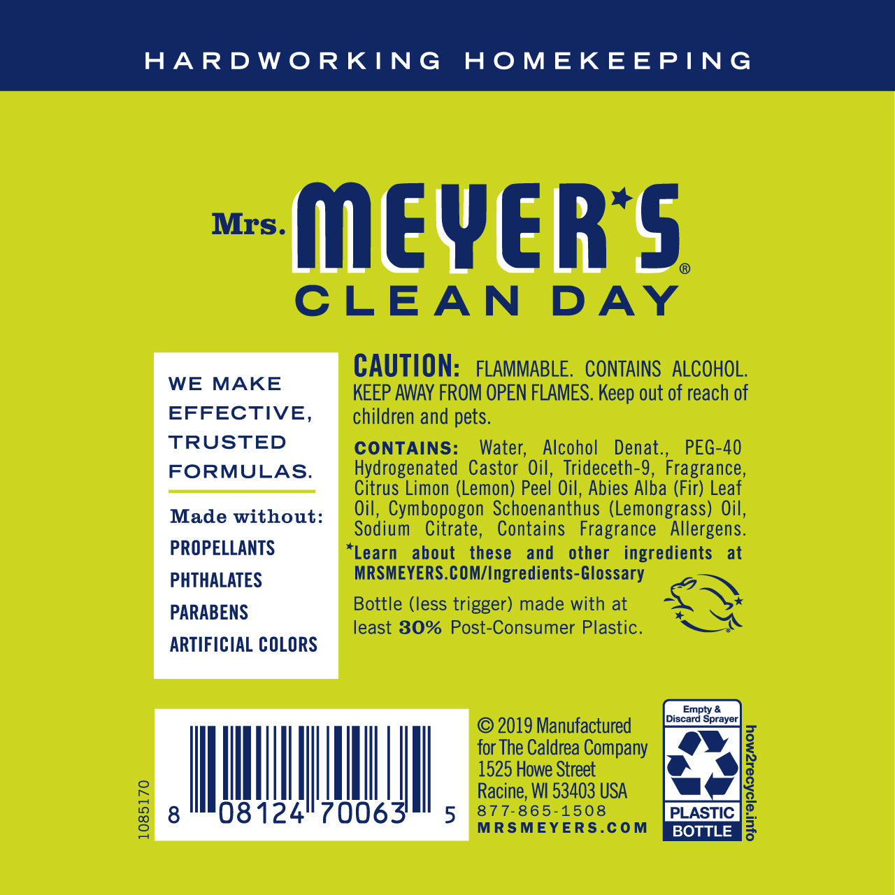 Mrs. Meyer's Lemon Verbena Room Freshener Spray – 8oz