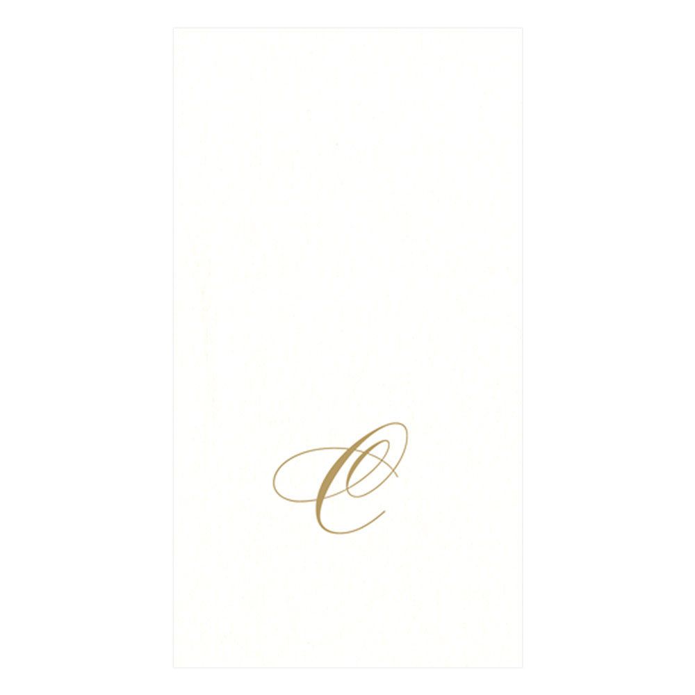 Caspari Pearl Initial Guest Towels – 24pk