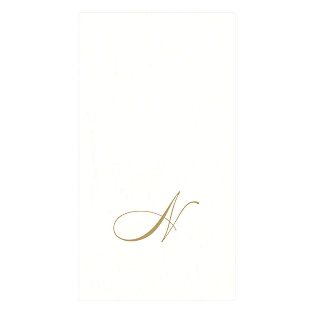 Caspari Pearl Initial Guest Towels – 24pk