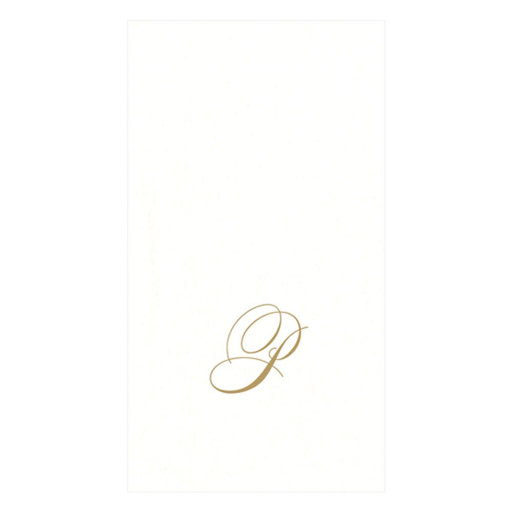 Caspari Pearl Initial Guest Towels – 24pk