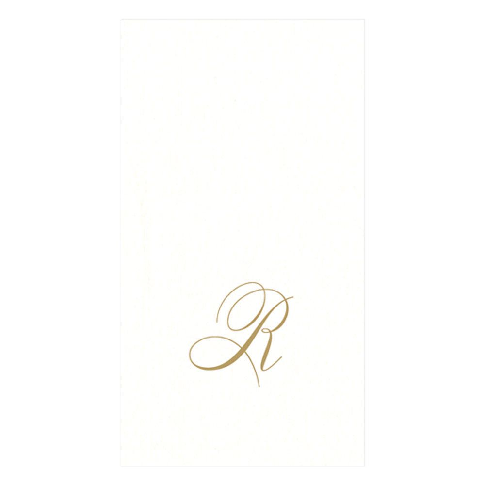 Caspari Pearl Initial Guest Towels – 24pk