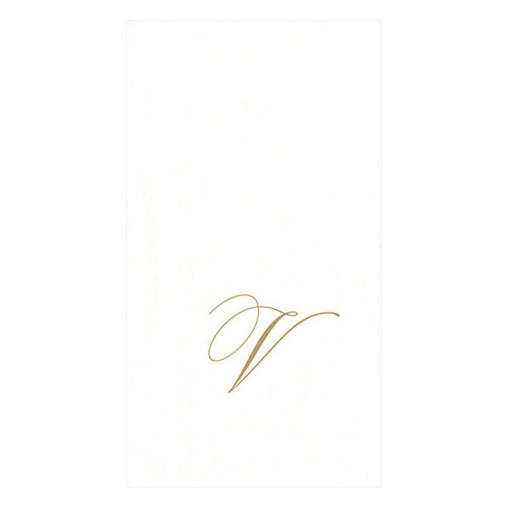 Caspari Pearl Initial Guest Towels – 24pk