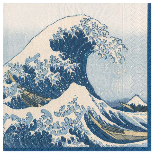 Caspari Great Wave Cocktail Napkins – 20pk