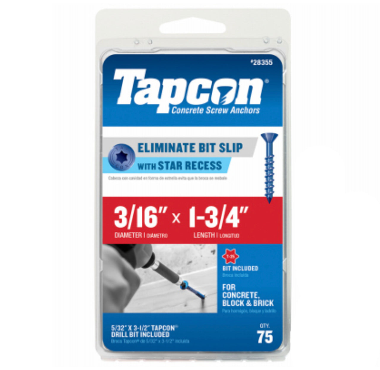 Star Drive Concrete Anchors – 3.20 x 1.75-In. | 75-Ct.