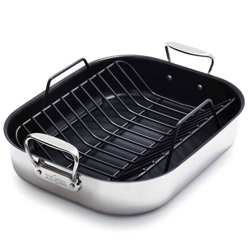 All-Clad Stainless Steel Roaster with Nonstick Rack, 11 x 14 Inches *NEW*
