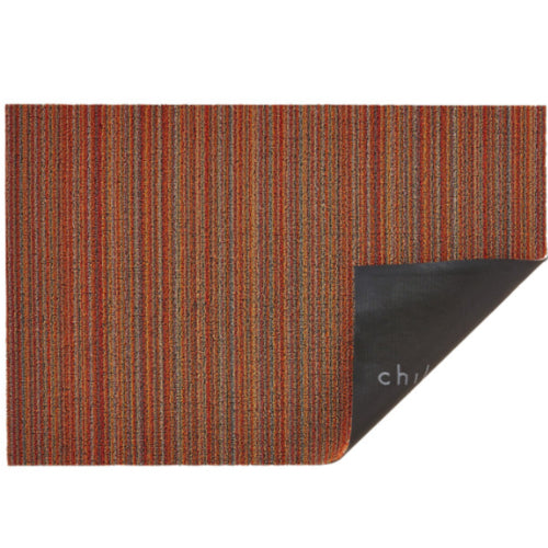 Chilewich Shag Skinny Stripe Door Mat – Orange – 18" x 28"