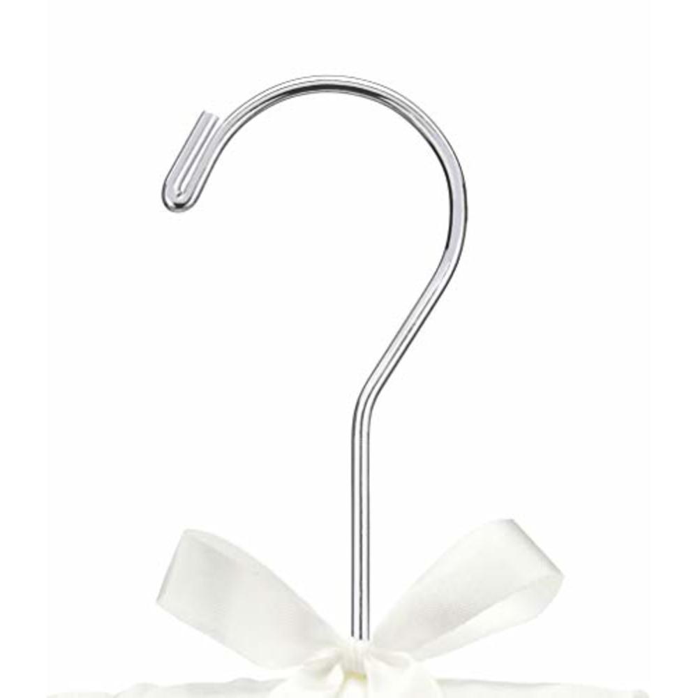 Satin Padded Hangers, White, Set of 8