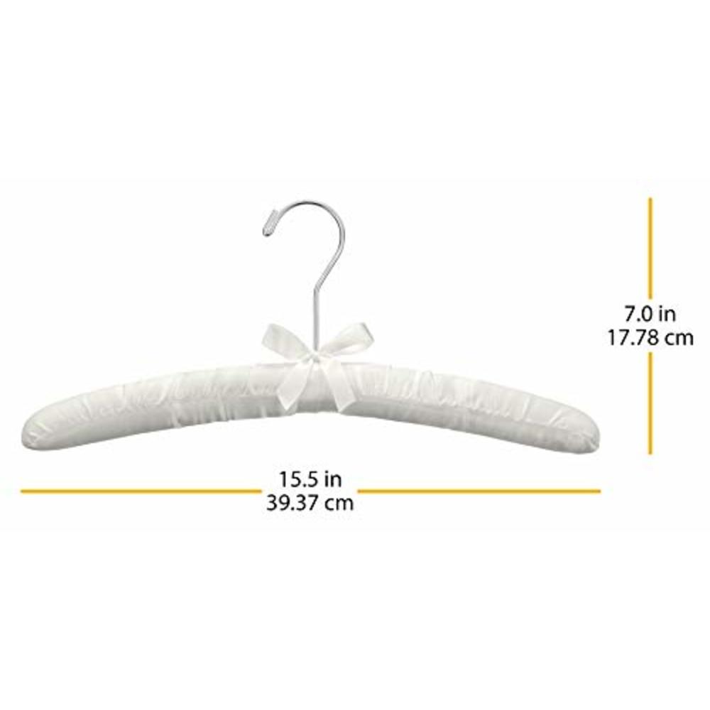 Satin Padded Hangers, White, Set of 8