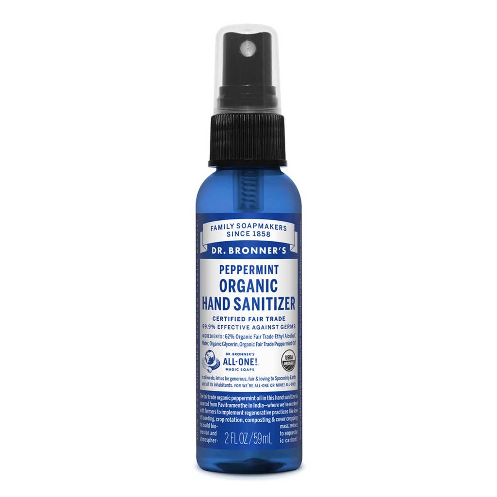 Dr. Bronners Organic Peppermint Hand Sanitizer – 2oz