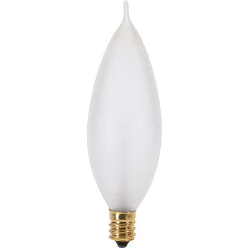 Frosted Flame-Tip Chandelier Bulb – Candelabra Base