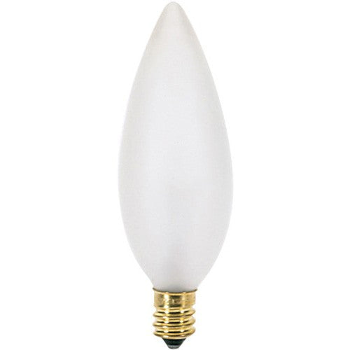 Frosted Straight-Tip Chandelier Bulb – Candelabra Base